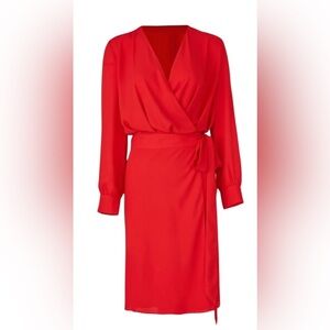 Fame and Partners Elegant Red Wrap Dress
